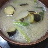 揚げ茄子、小松菜、大根のお味噌汁